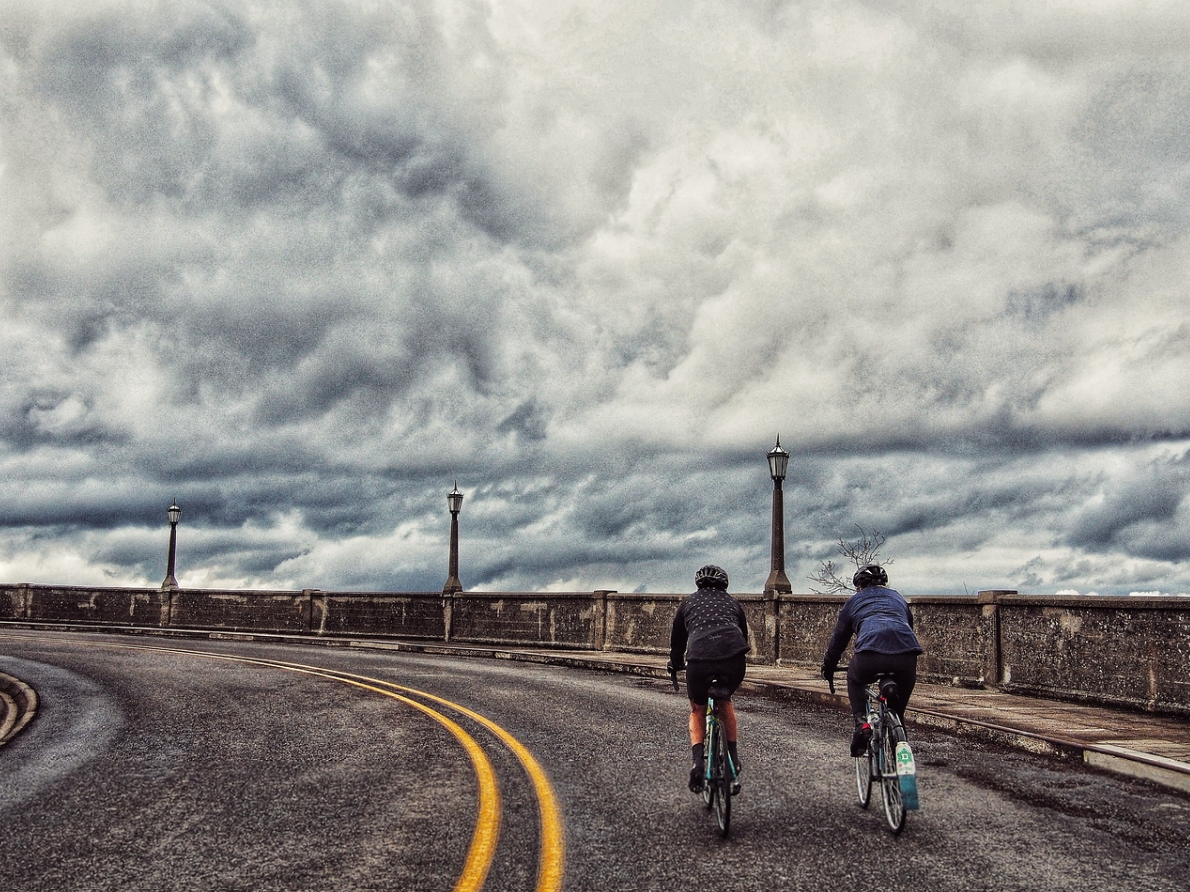 Rhea Kevin finalist bicyclists at Crown Point