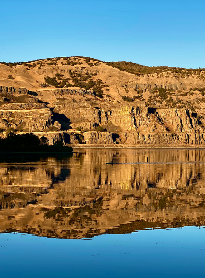 Meyers Rob finalist Washington side cliffs reflected on river